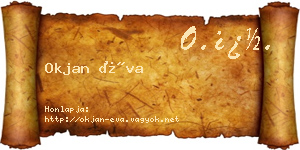 Okjan Éva névjegykártya